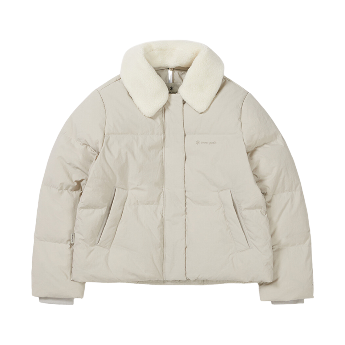 S24WWGDJ57LE (W) Snow Peak Collar Buckle Neck Heavy Down Jacket Light Beige