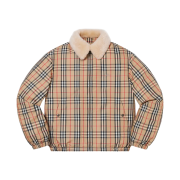 Supreme x Burberry Shearling Collar Down Puffer Jacket Beige - 22SS