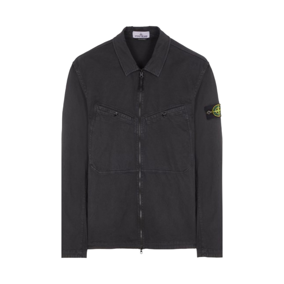 스톤 아일랜드 10104 올드 트리트먼트 가먼트 다이드 오버셔츠 블랙 - 24SS