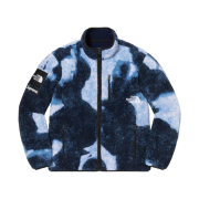 Supreme x The North Face Bleached Denim Print Fleece Jacket Indigo - 21FW