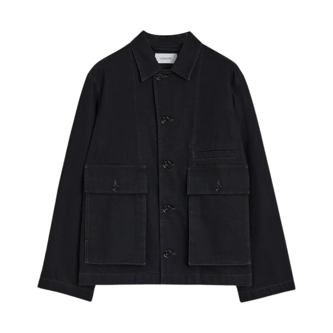 OW306-LD1031-999 Lemaire Boxy Jacket Heavy Denim Black