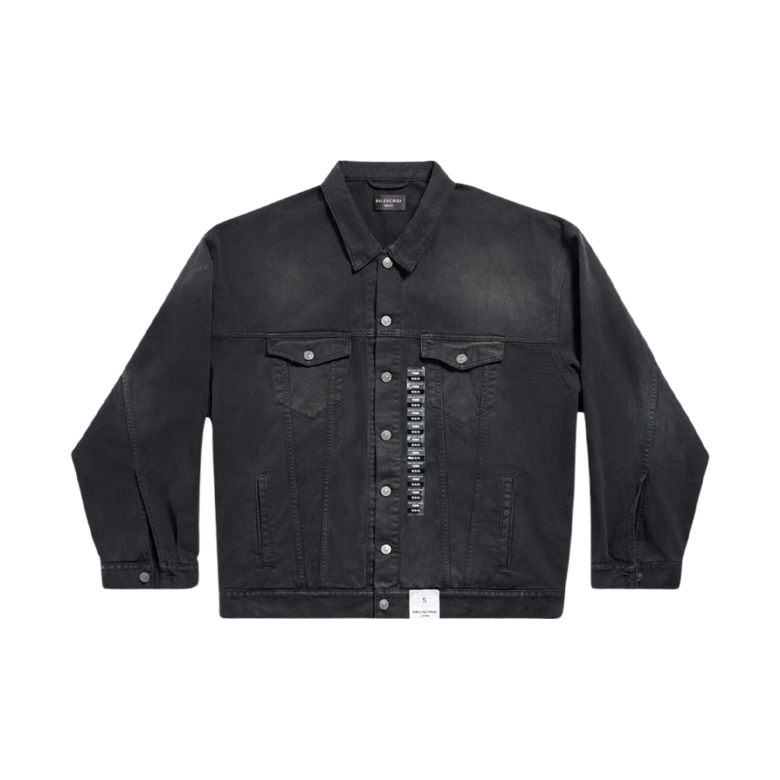 발렌시아가 데님 사이즈 스티커 자켓 블랙