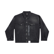 Balenciaga Denim Size Sticker Jacket in Black