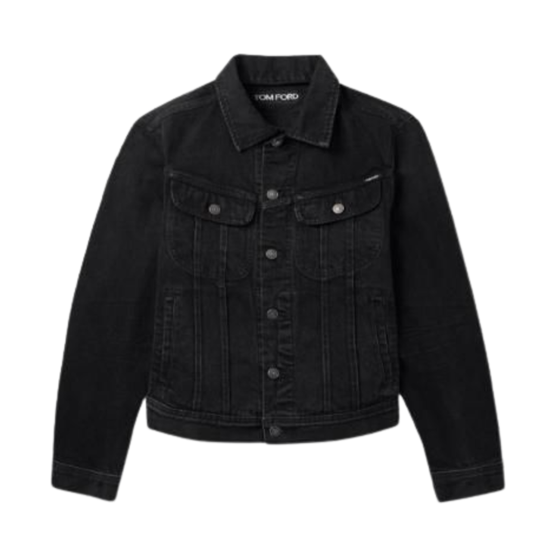 DJI001-DMC061S25-LB700 Tom Ford Denim Washed Jacket Black