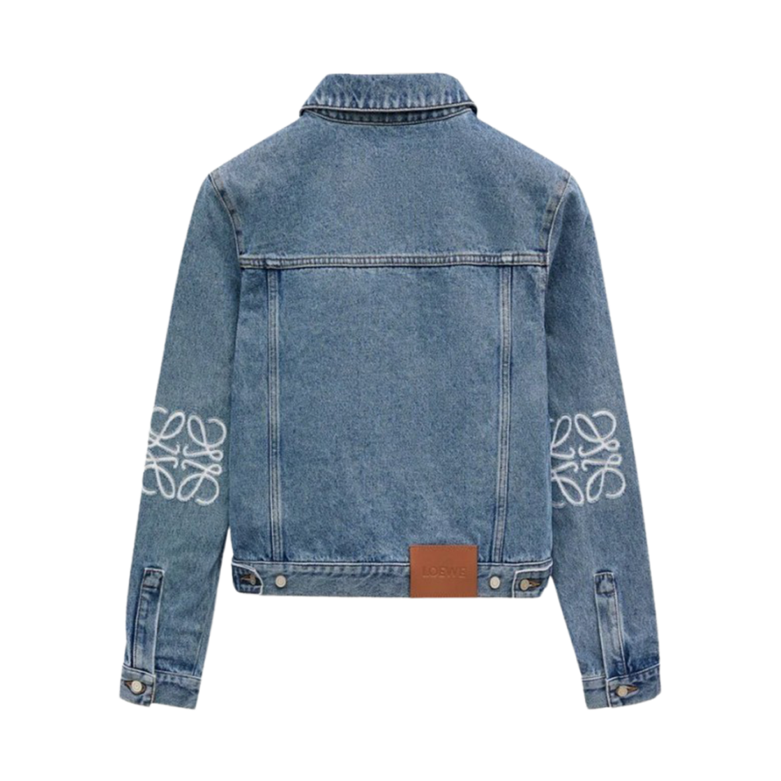 (W) 로에베 데님 아나그램 자켓 미드 블루 데님((W) Loewe Anagram Jacket in Denim Mid Blue Denim) - 2
