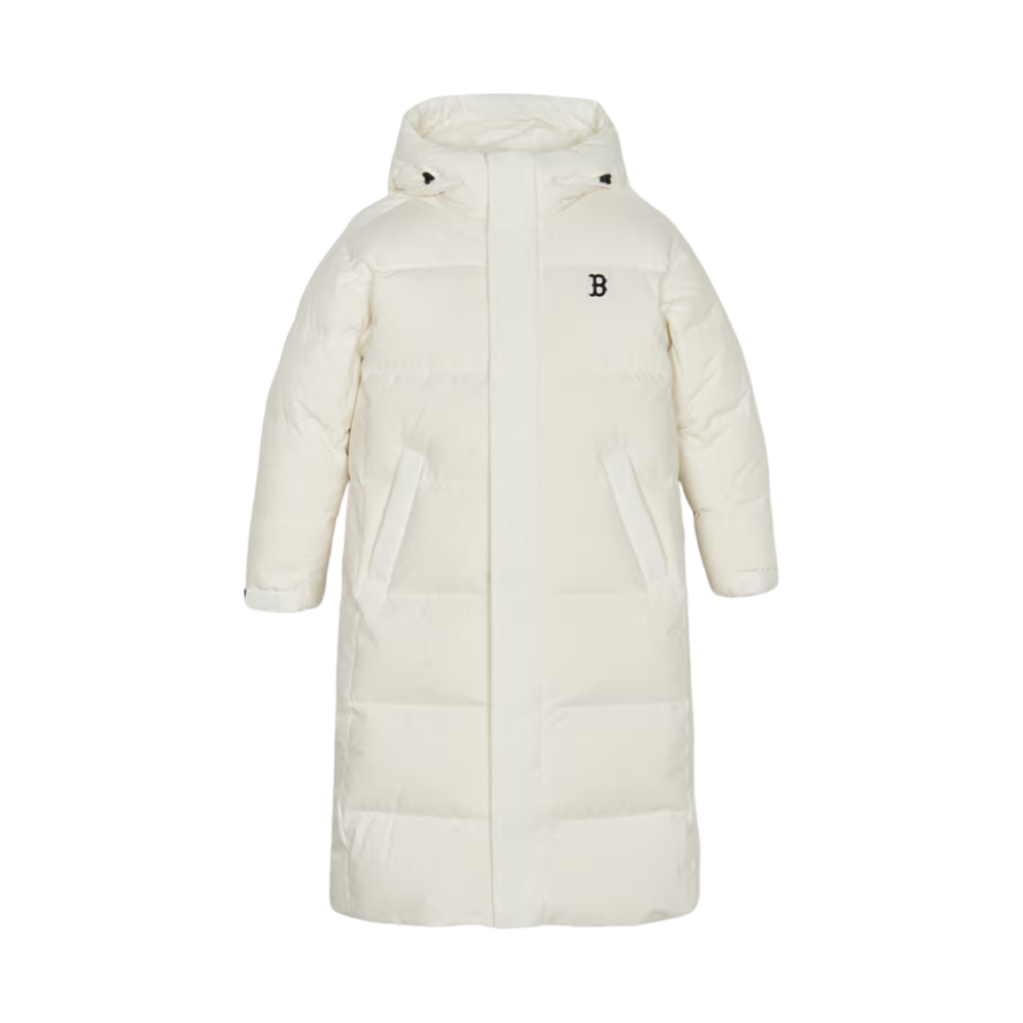 3ADJB1746-43CRS MLB Curve Long Puffer Jacket Boston Red Sox Cream