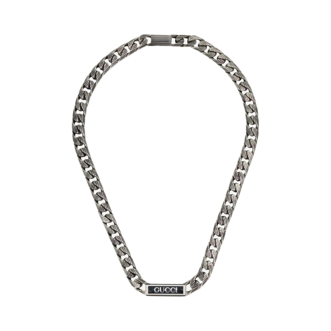 구찌 로고 에나멜 네클리스 실버(Gucci Logo Enamel Necklace Silver) - 1