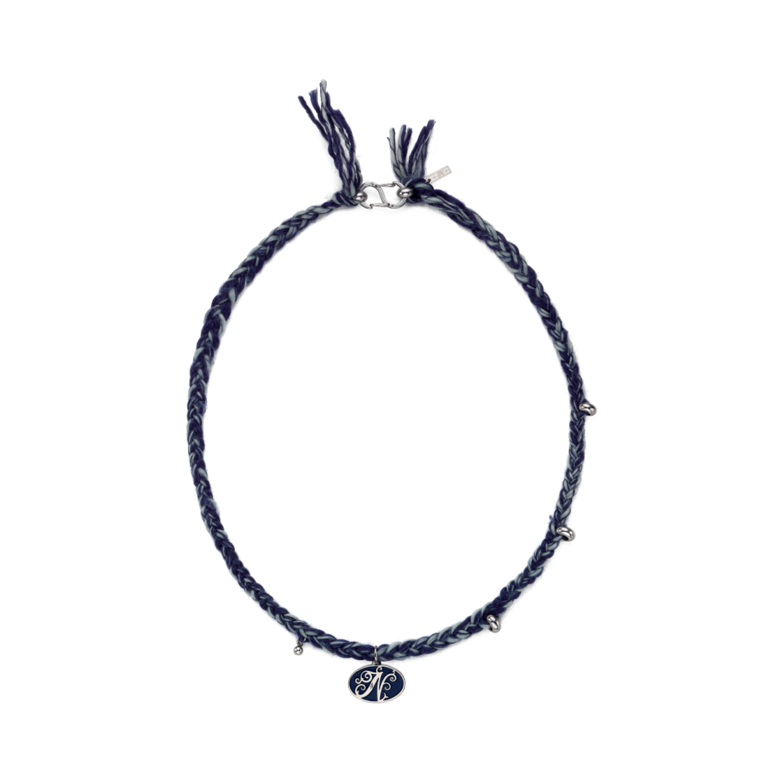 nff382 Nff Braided Charm Necklace Blue