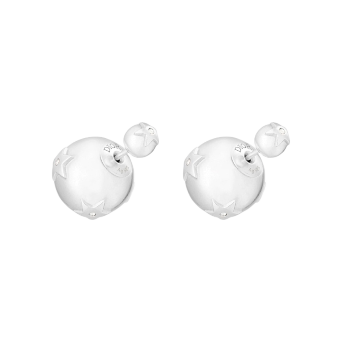(W) 디올 트리발 이어링 실버 실버 톤 크리스탈((W) Dior Tribales Earrings Silver Silver Tone Crystals) - 1
