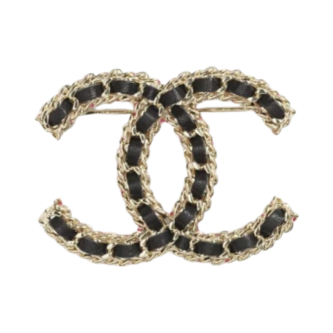 샤넬 브로치 메탈 카프스킨 & 골드 블랙 핑크
