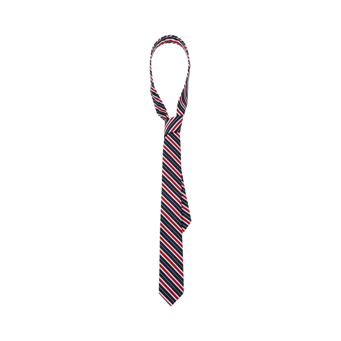 톰브라운 바 스트라이프 실크 코튼 자카드 클래식 타이 레드 화이트 블루(Thom Browne Bar Stripe Silk Cotton Jacquard Classic Tie Red White Blue)