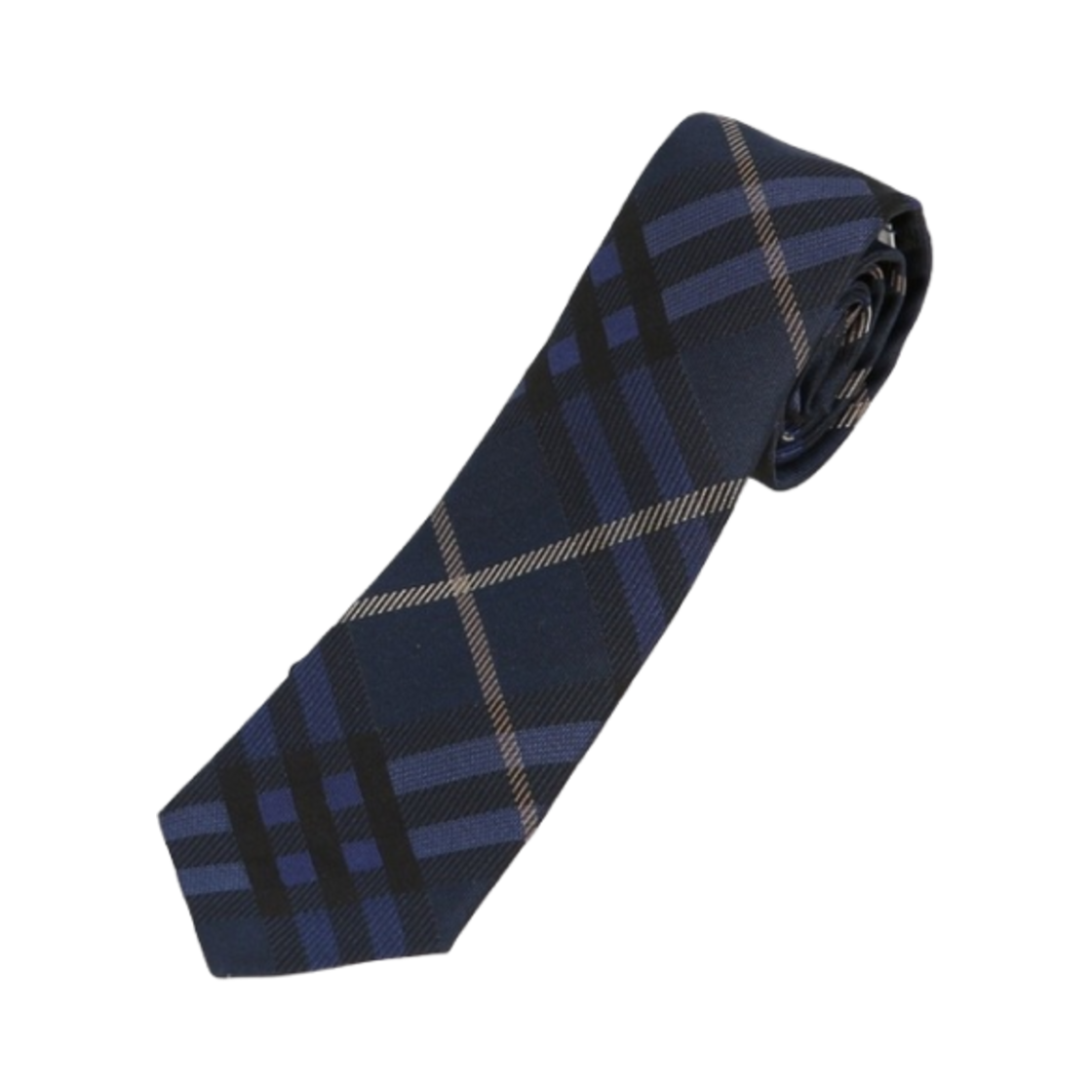 8103720 Burberry Check Silk Tie Navy