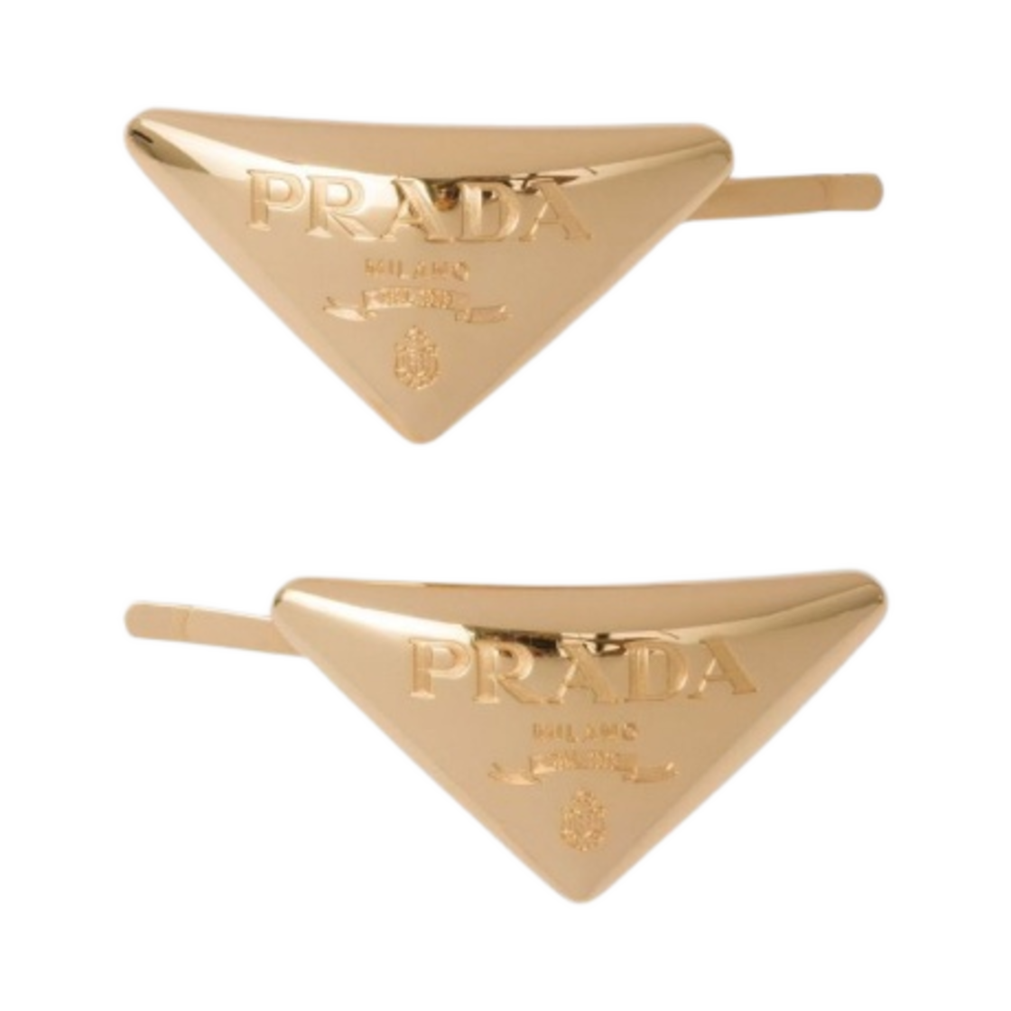 (W) 프라다 메탈 헤어 클립스 골드((W) Prada Metal Hair Clip Gold) - 1