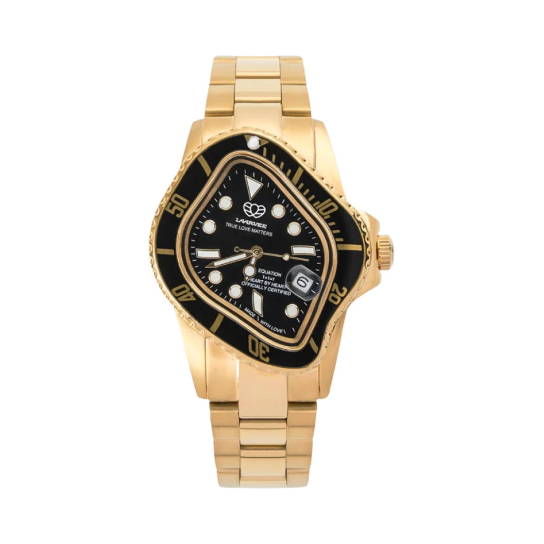 라르비 PEA001 골든 프리시전 스틸 블랙 베젤 블랙 다이얼 리미티드 에디션(Laarvee PEA001 Golden Precision Steel Black Bezel Black Dial Limited Edition)