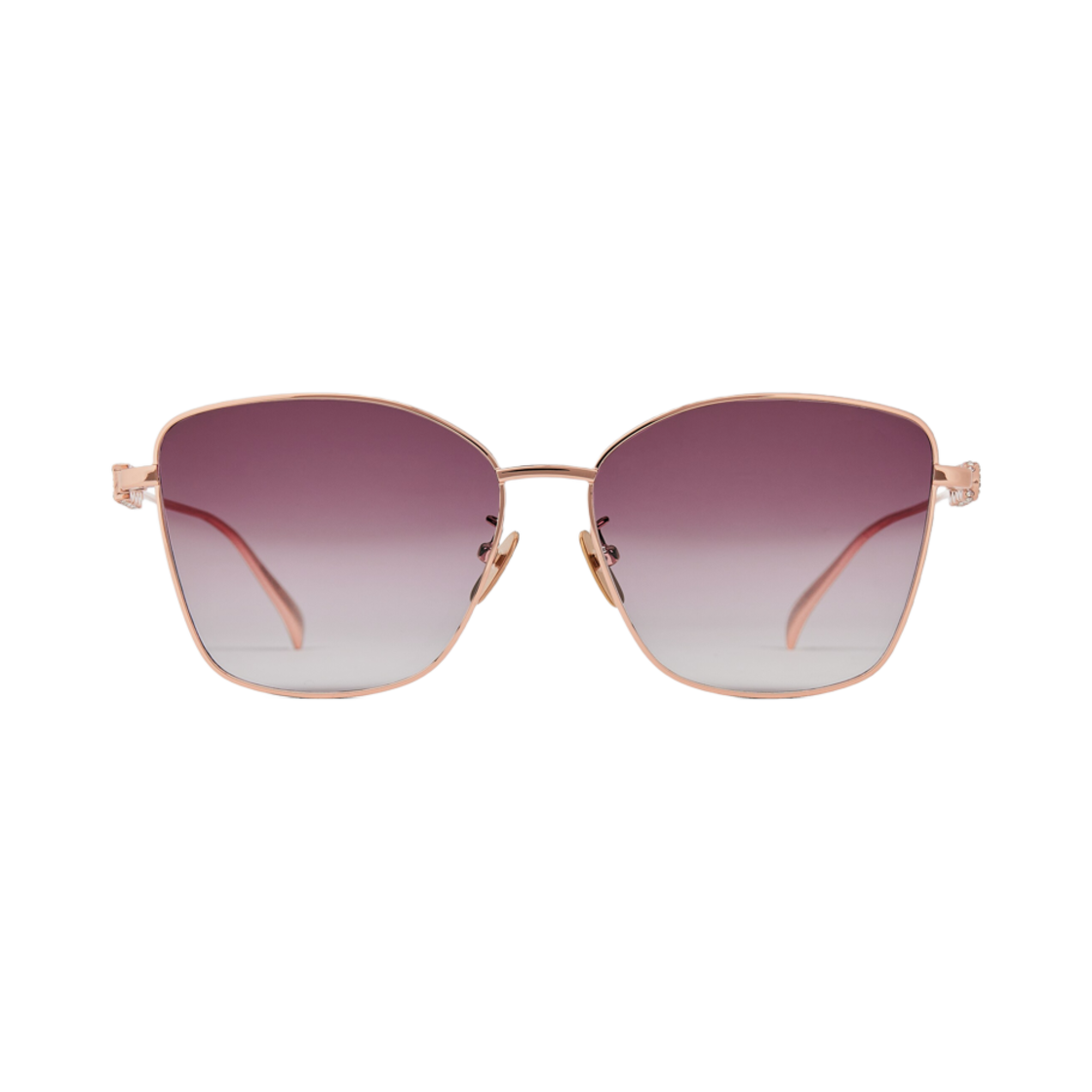819548-I3332-8260 (W) Gucci Low Nose Bridge Fit Butterfly Sunglasses Shiny Rose Gold