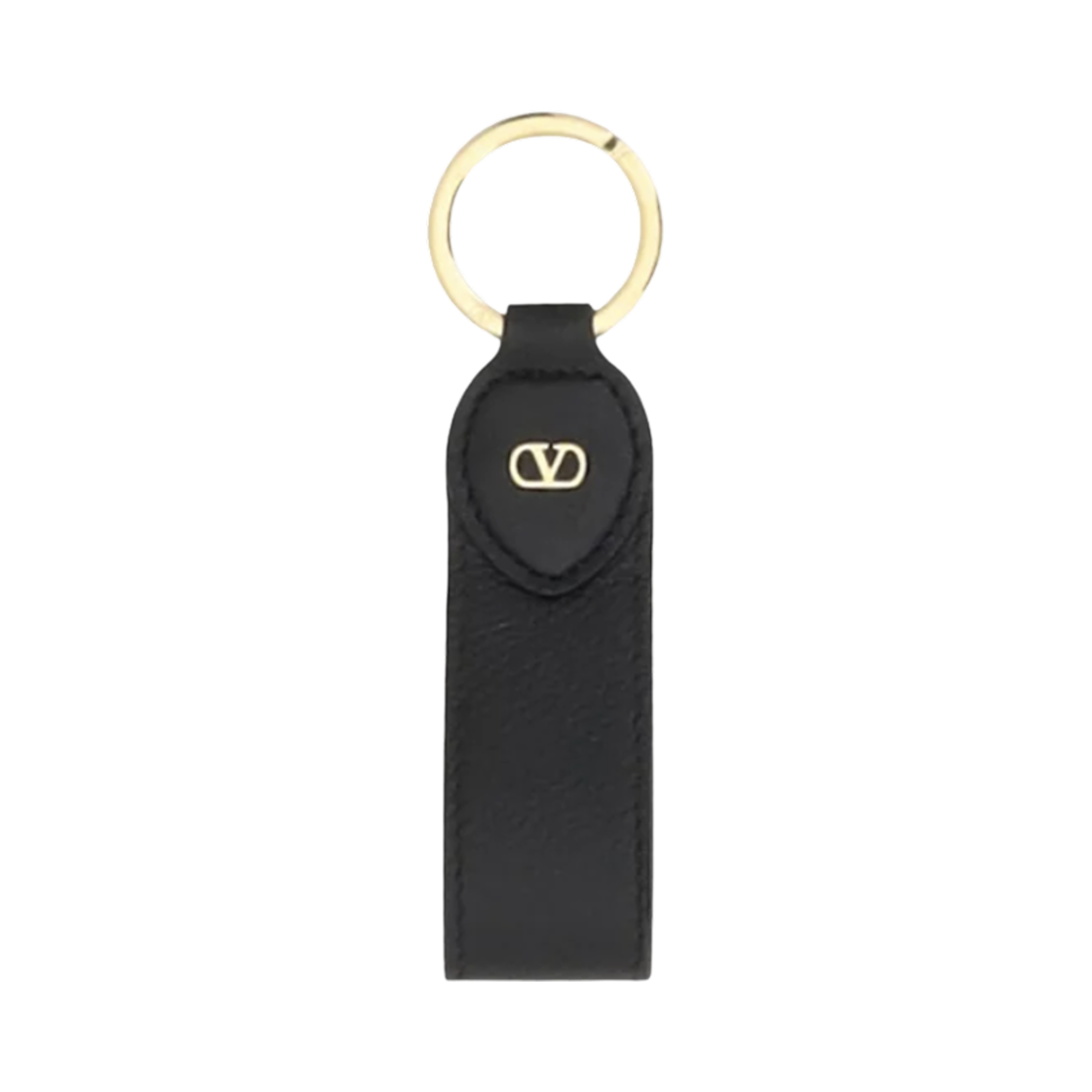 P0AJ8SNP0NO Valentino Vlogo Signature Leather Keyring Black