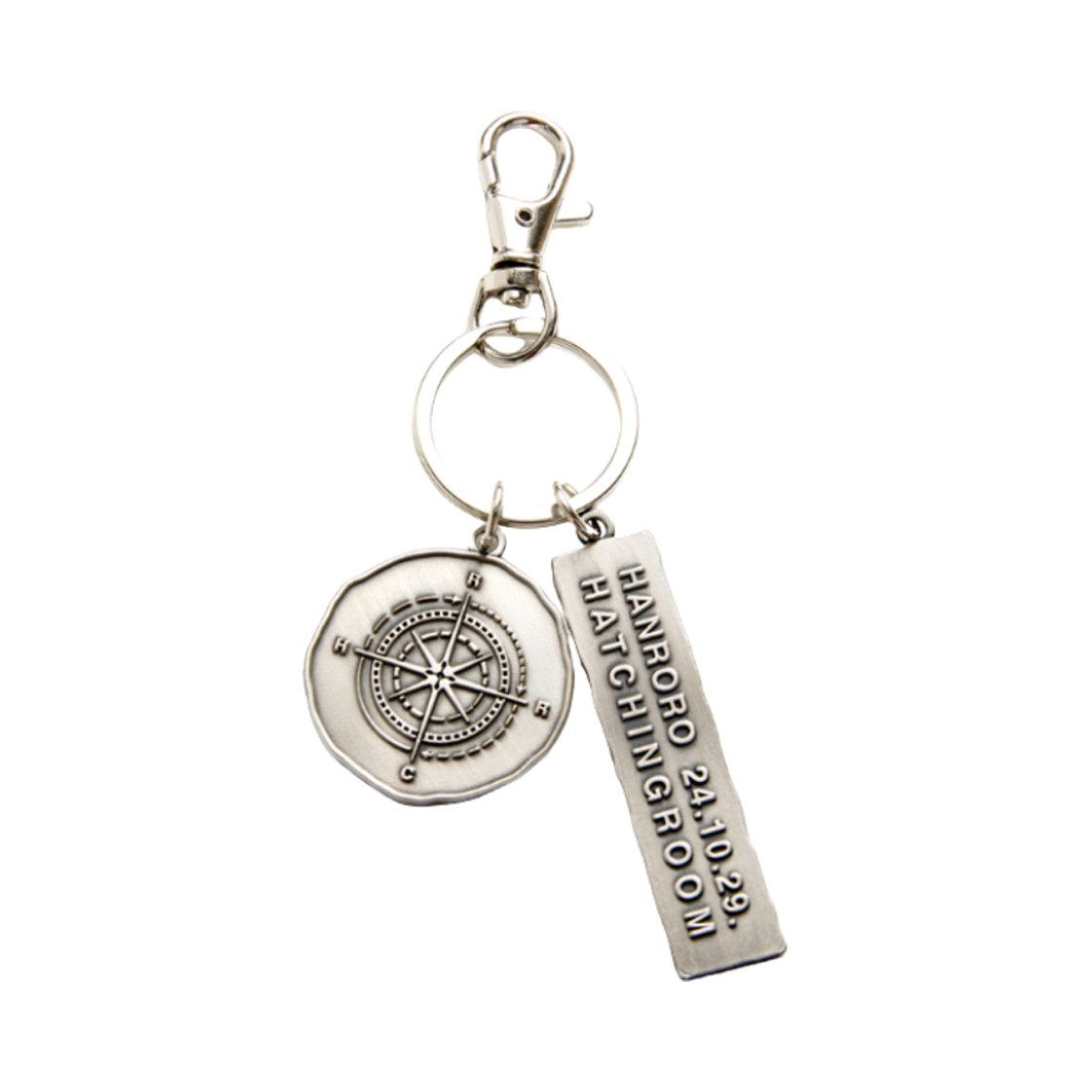 해칭룸 VTG 컴퍼스 키링 실버(Hatchingroom VTG Compass Keyring Silver)