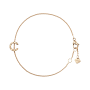 (W) Chanel Coco Bracelet Quilted Motif & 18K Beige Gold