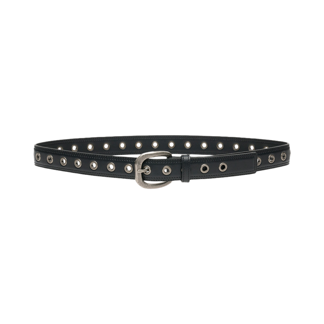 르마스크 락 아일렛 남자 여자 가죽 벨트 28mm 블랙(Le Masque Rock Eyelet Unisex Leather Belt 28 mm Black)