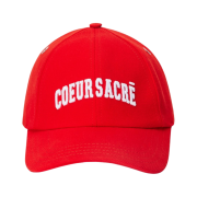 AMI Coeur Sacre Embroidery Cap Scarlet Red Natural White