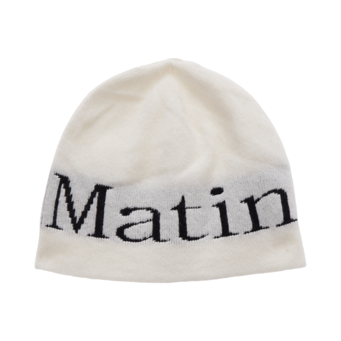 - Matin Kim Logo Jacquard Short Beanie White