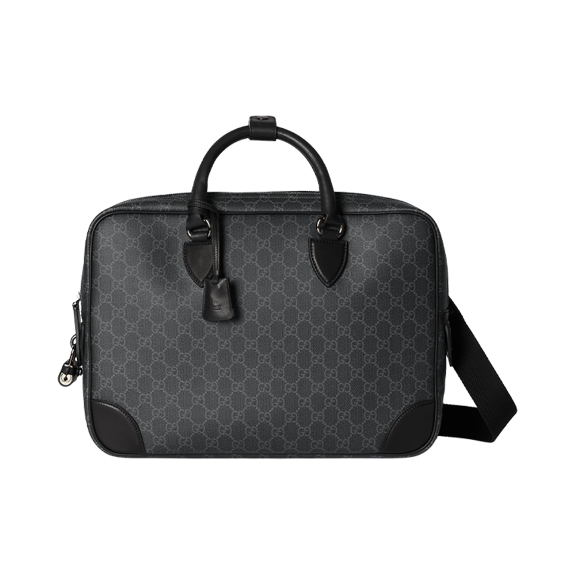 821149-FAED4-1000 Gucci GG Emblem Medium Briefcase Black - 대표 이미지 #1