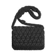 Zara Quilted Nylon Crossbody Bag Black