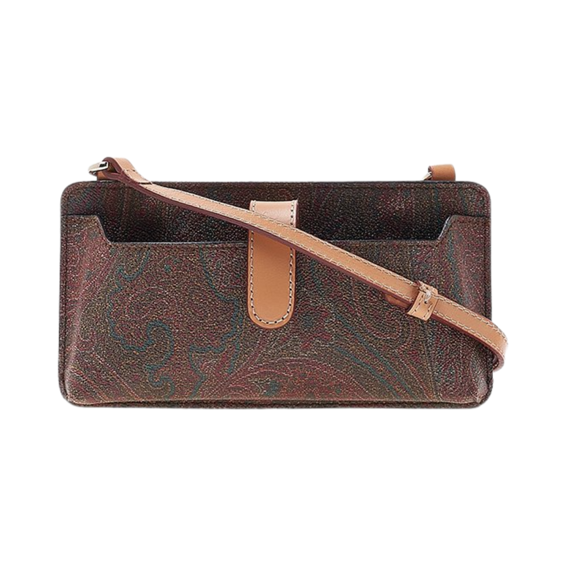 0N9658210600 Etro Paisley Phone Holder Crossbody Bag Brown