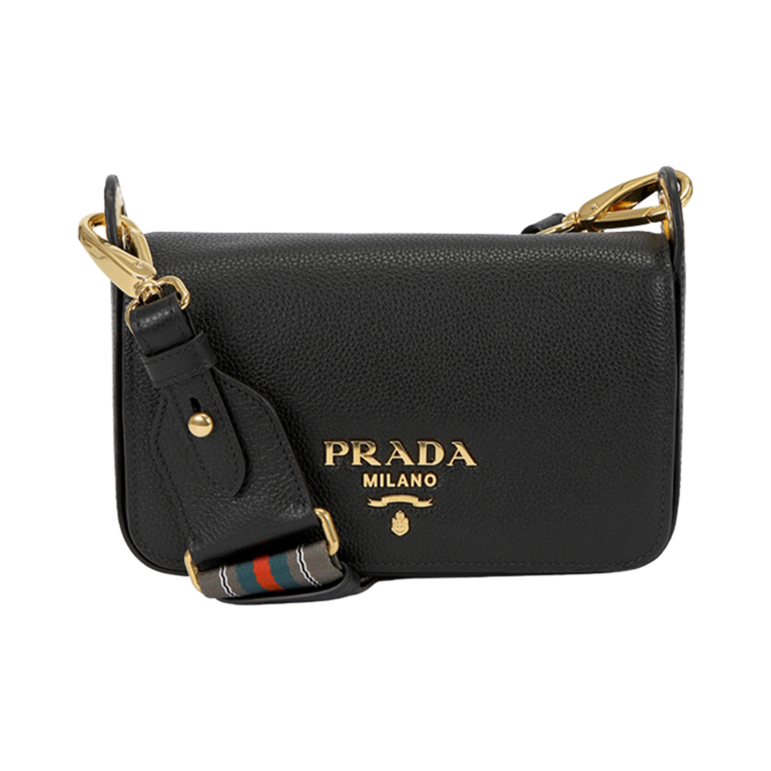 1BD352-2E8K-F0002 Prada Vitello Phenix Crossbody Bag Black