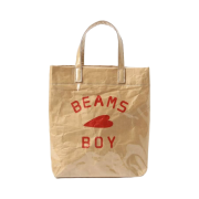 Beams Boy Logo Shopping Bag Beige
