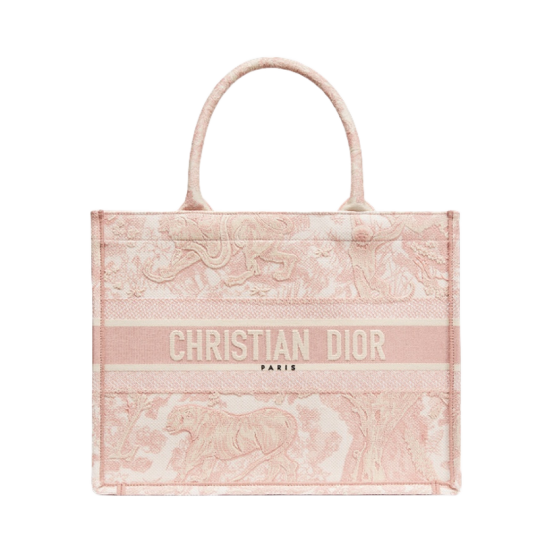 디올 미디움 디올 북 토트백 에크루 핑크 트왈 드 주이 자수(Dior Medium Dior Book Tote Ecru Pink Toile De Jouy Embroidery) - 1