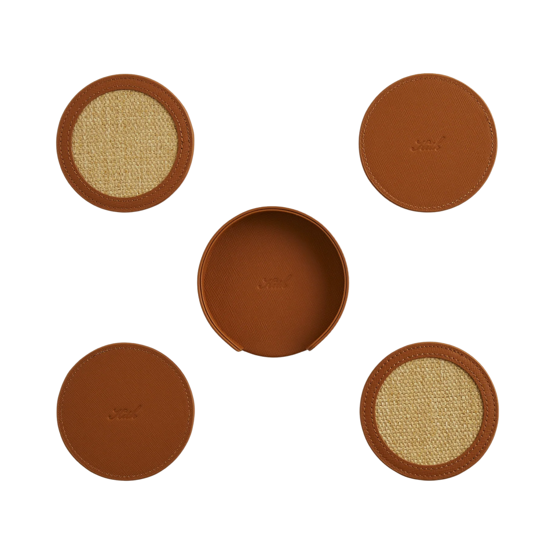 키스 라피아 코스터 아치 (4개 세트)(Kith Raffia Coaster Arch (Set of 4))