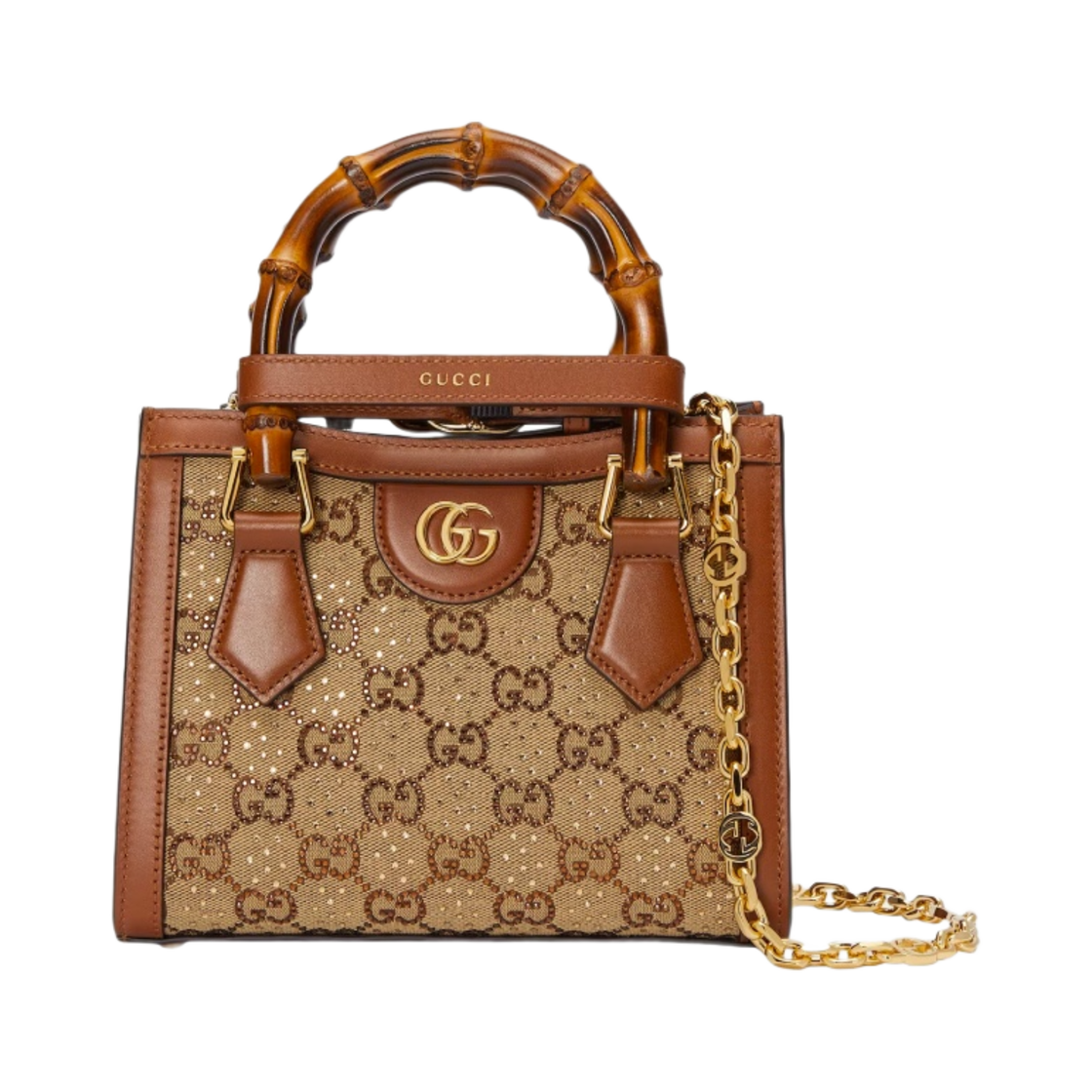 구찌 다이애나 미니 토트백 카멜 에보니 캔버스(Gucci Diana Mini Tote Bag Camel Ebony Canvas) - 1