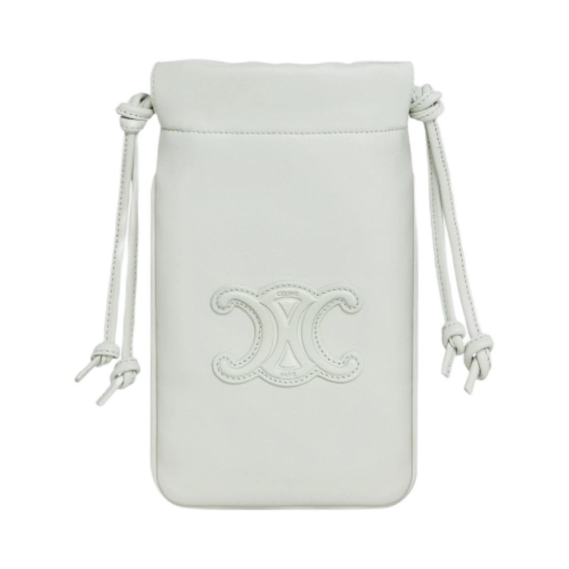 셀린느 스무스 램스킨 드로우스트링 폰 파우치 레더 트리옹프 제이드(Celine Drawstring Phone Pouch Cuir Triomphe in Smooth Lambskin Jade) - 1