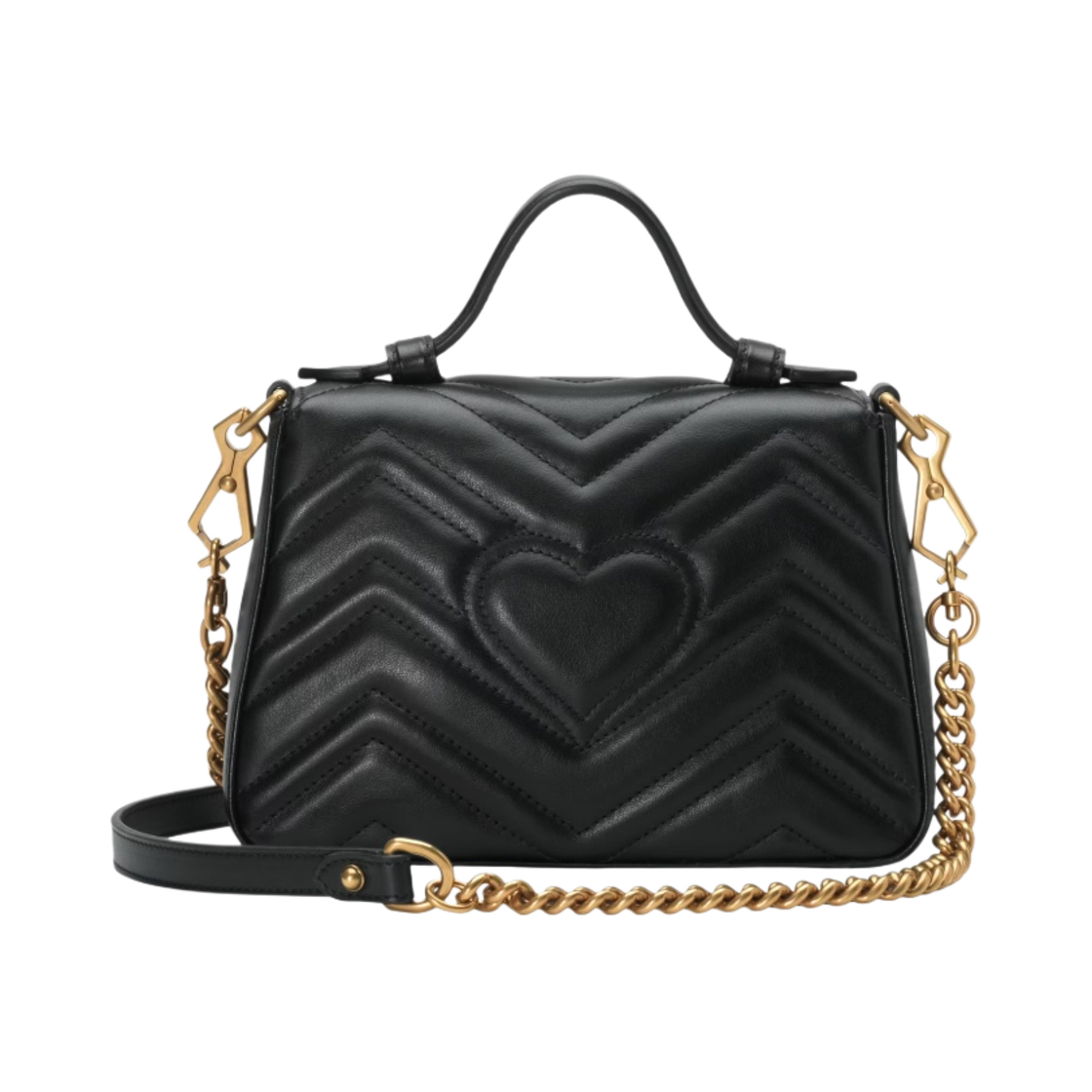 구찌 GG 마몽 미니 탑 핸들백 블랙(Gucci GG Marmont Mini Top Handle Bag Black) - 3