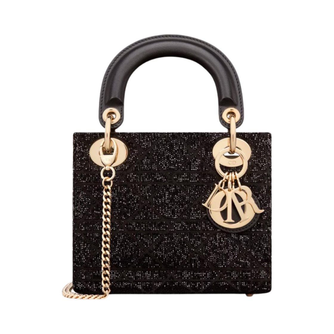 디올 라이트 레이디 백 블랙 까나쥬 코튼 마이크로펄 자수