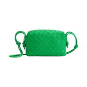 Bottega Veneta Mini Leather Loop Bag Parakeet