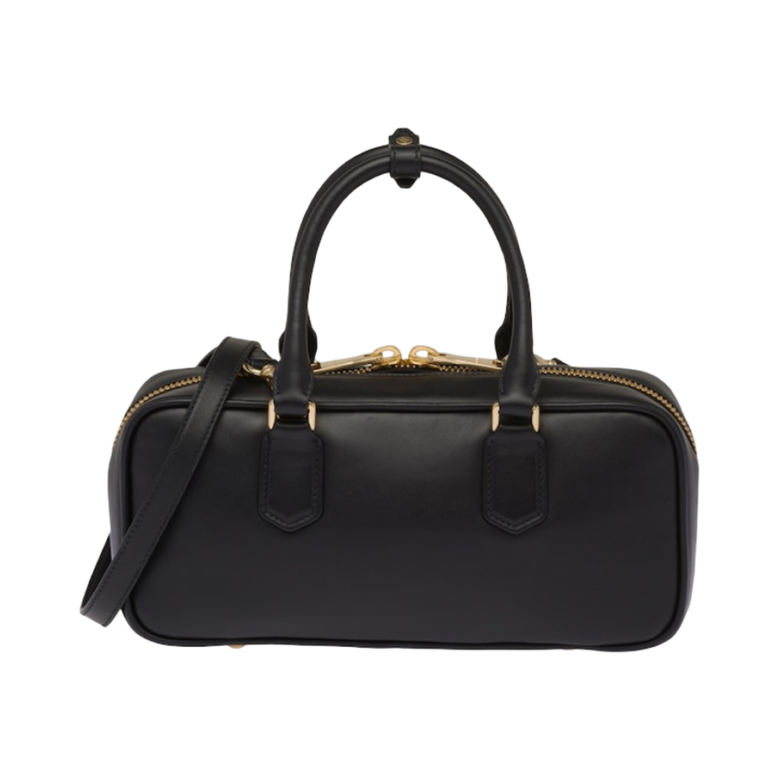 미우 미우 가죽 탑 핸들백 블랙(Miu Miu Leather Top Handle Bag Black) - 3