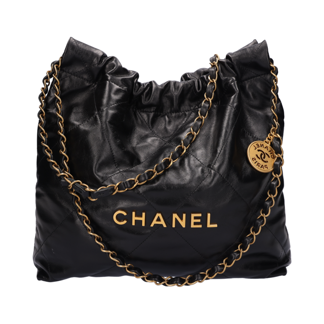 샤넬 AS3260 22 핸드백 샤이니 카프스킨 블랙 금장(Chanel 22 Handbag Shiny Calfskin & Gold Black)