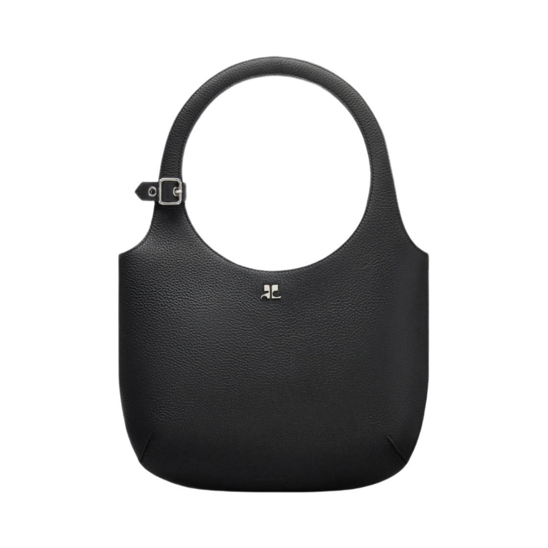 224GSA102CV0016999 Courreges Holy Grained Leather Bag Black