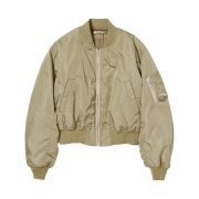 (W) Auralee High Density Silk Twill Flight Blouson Khaki Beige - 25SS