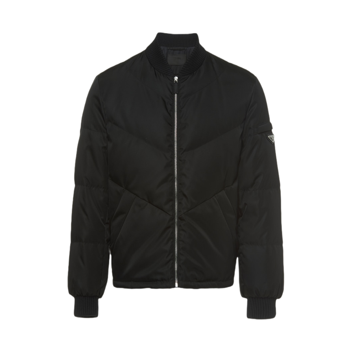 프라다 리나일론 크롭 다운 자켓 블랙