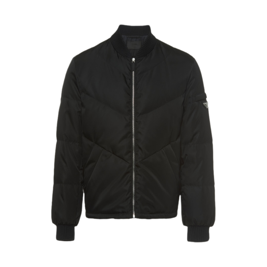 Prada Re-Nylon Cropped Down Jacket Black