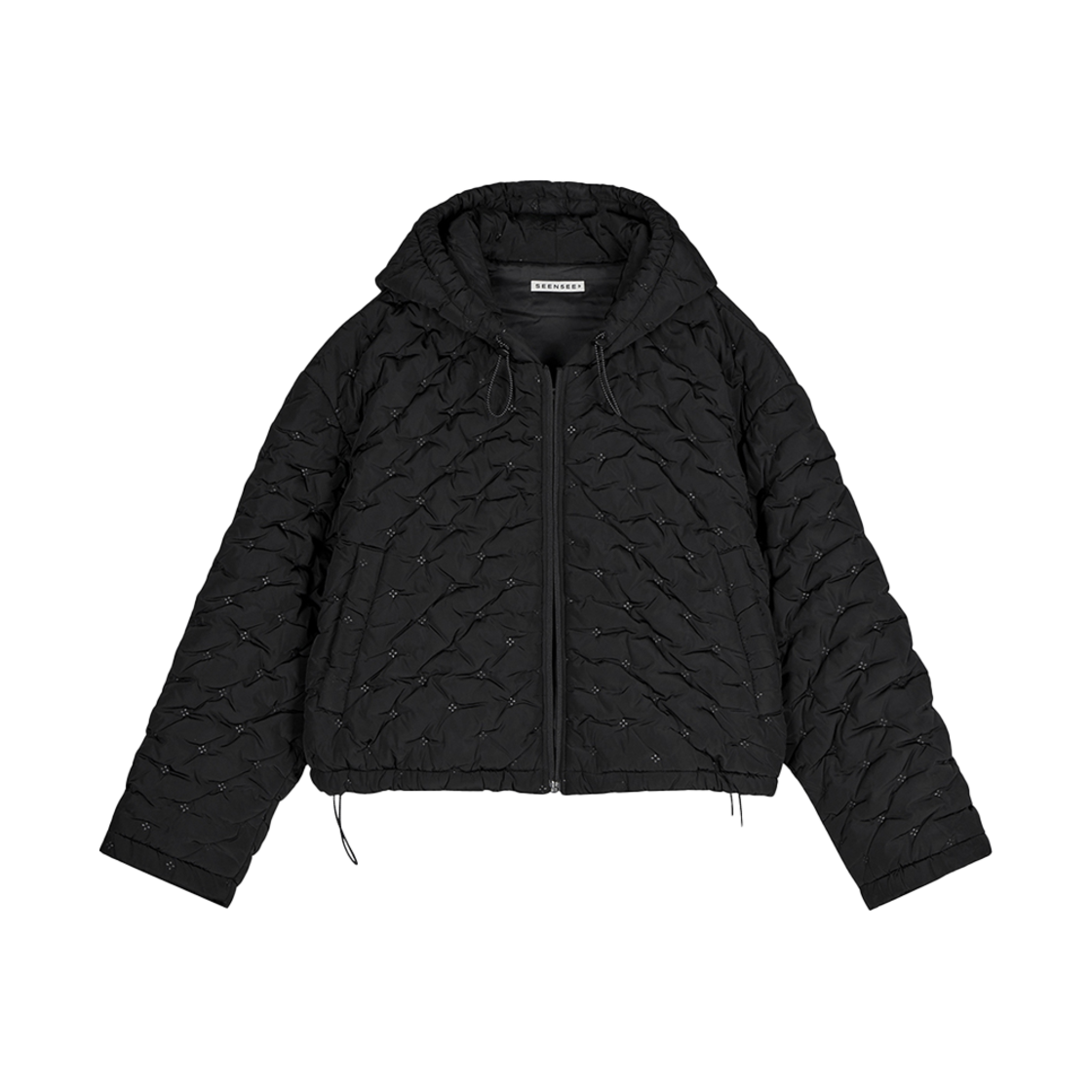 P00000ZG SEEN Sofa Texture Padded Hoodie Jacket Crop