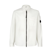 C.P. Company Emerized Gabardine Zipped Overshirt Gauze White - 22SS