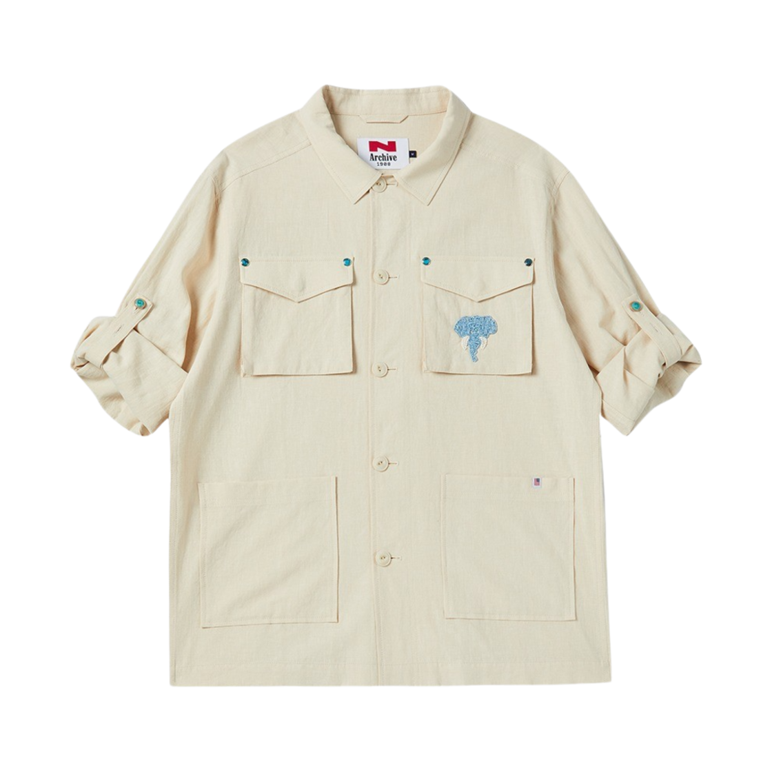 엔 아카이브 핸드 메이드 웨스턴 디테일 린넨 자켓 아이보리