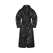 (W) Khy Faux Leather Trench Black