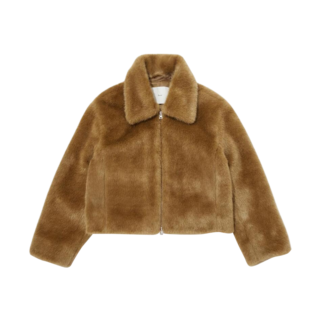 (W) 던스트 칼라드 비건 퍼 블루종 자켓 카멜((W) Dunst Collared Vegan Fur Blouson Jacket Camel) - 1