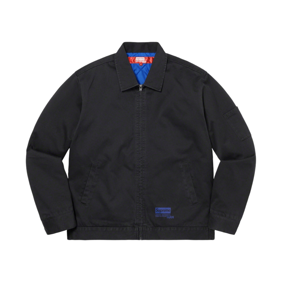 슈프림 x 꼼데가르송 준야 와타나베 맨 프린티드 워크 자켓 블랙 - 21FW(Supreme x Comme des Garcons Junya Watanabe Man Printed Work Jacket Black - 21FW)