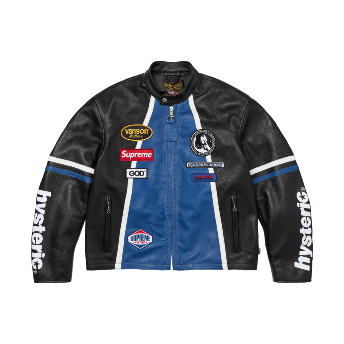 슈프림 x 히스테릭 글래머 밴슨 레더 자켓 블랙 - 24FW(Supreme x Hysteric Glamour Vanson Leathers Jacket Black - 24FW)